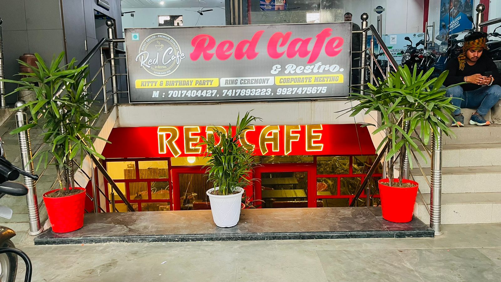 Red cafe and restaurant